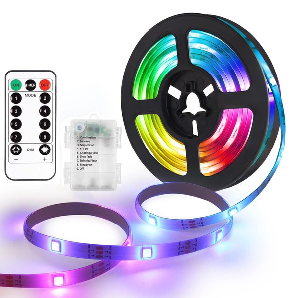 Sunshine smile LED Strip Batteriebetrieben 5M,Batteriebetriebene LED Streifen Lichter,LED Strip