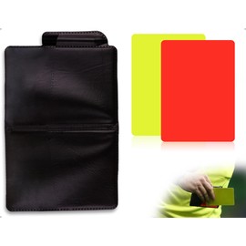 Emezddo Football Referee Card Set, PCV Red and Yellow Referee Cards, Football Warning and Eject Cards with Pen Accessories and Bag, Scorebooks, for Sports Basketball Football Game