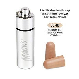 Mack's Tapones para los oídos de espuma ultra suave, 7 pares + funda – 32 dB más alto NRR, cómodos tapones para los oídos para dormir, ronquidos, viajes, conciertos, estudio y ruido