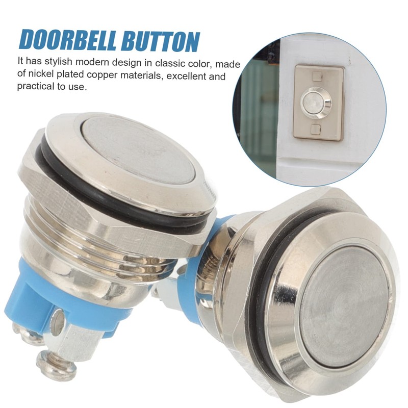 KONTONTY Replacement Doorbell Kit 2 Door Bell Push Buttons No