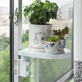 WAYUTO Rotatable Floating Window Plant Shelf Plant Caddy Shelf Sliding Window Door Ledge Plant Shelf Plant Display Shelf for Windowsill Door Perch Deck Decoration