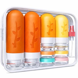 Tocelffe 18pack Travel Bottles for Toiletries,TSA Approved Silicone Travel Containers jar for Toiletries,Leak Proof Refillable Liqus Shampoo And Conditioner Essentials toiletry