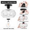 OYKYOHEI Semi Flush Mount Ceiling Light, Globe Glass Ceiling Light