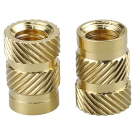 1/4-20 Brass Threaded Inserts (20-Pack), Heat Set Knurled Nuts for 3D Printing & Plastics, 11/32" D x 1/2" H, Female Threaded Brass Inserts