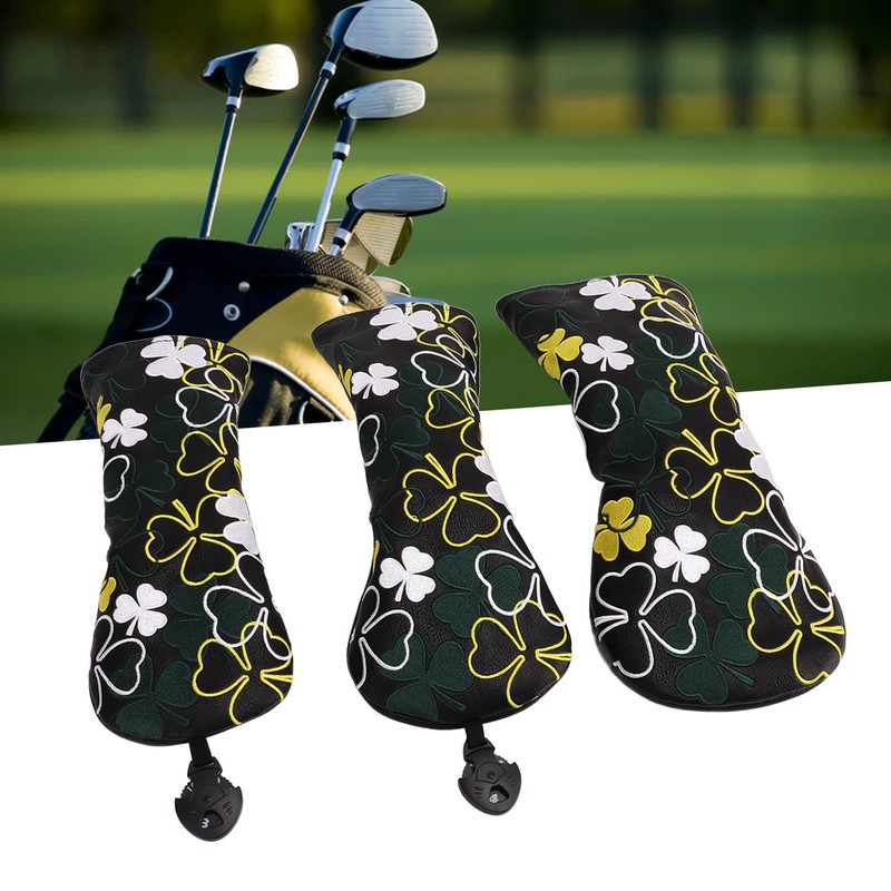 3PCS Golf Head Cover for Fairway Woods Driver Hybrids PU