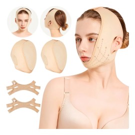 2pz Faja Mentonera Reduce Arruga Papada Y Adelgazante Facial