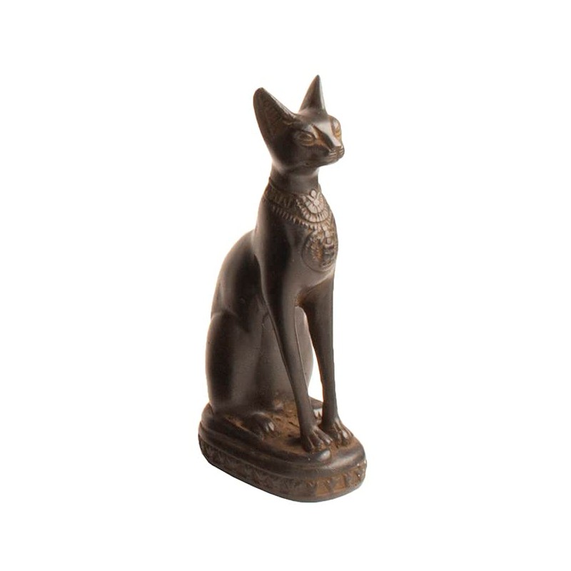 Discoveries Egyptian Imports Bastet Cat Goddess Statue - Antique Gold