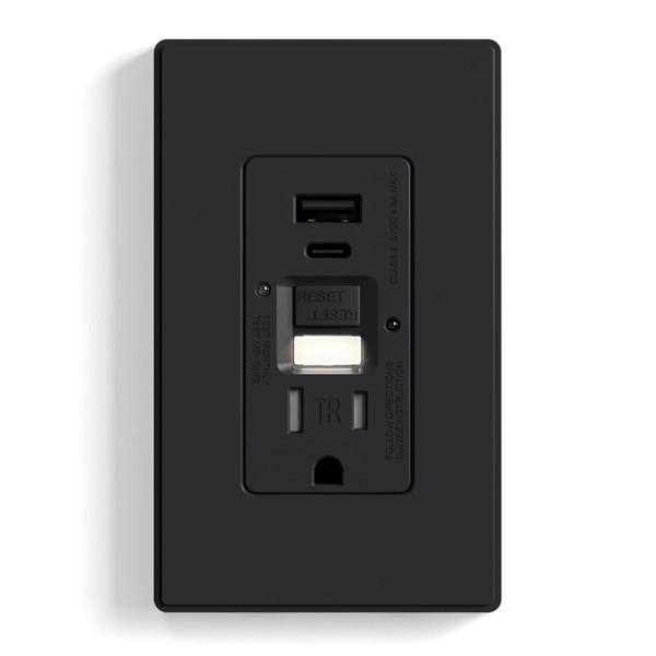 ELEGRP - Toma de corriente GFCI con puertos USB y