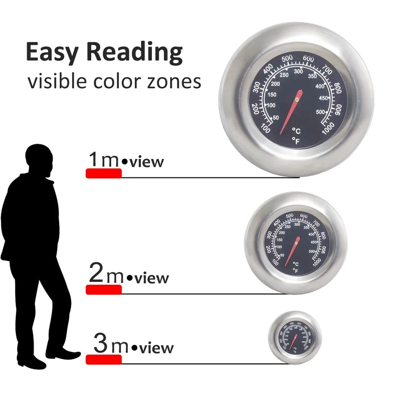 Stainless Steel Barbecue BBQ Smoker Grill Thermometer Temper (Type-A)