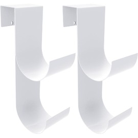 codree 2 PCS Pool Fence Hooks for Pool Equipment, White Heavy Duty Fence Hooks for Pool Poles, Slipe-on Fence Hanger for Pool Hose Pool Skimmer, Fit 3/4 Inch to 1-1/4 inch Railing