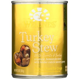 Wellness Natural Pet Food Grain Free Wet Canned Dog Food, Turkey Stew, 12.5 oz