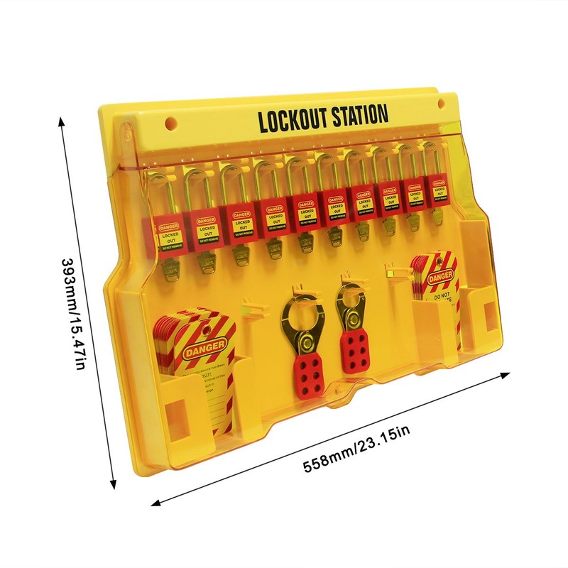 Wisamic Lockout Tagout Station with Cover, Includes 10 Key Different