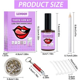 FEXPDL Tooth Gem Kit DIY Tooth Gem Kit Fashionable Removable Tooth Ornaments Tooth Crystal Decoration for Tooth Decor Purple