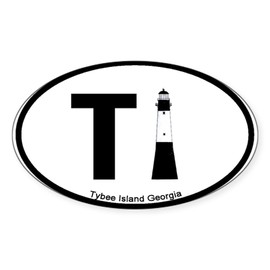 CafePress Tybee Island GA Oval Sticker Oval Car Bumper Sticker
