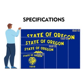 Double Sided Oregon State Flag 3x5FT OR Flag Polyester Vivid Color Fade Resistant With 2 Brass Grommets For Oregon Themed Festival Events Party Decoration Indoor Outdoor (OR, 3x5FT 3ply)