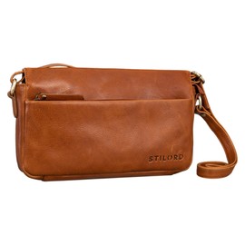 STILORD 'Fenja' Leather Bag Ladies Small Vintage Shoulder Bag Ladies Handbag Leather Small Leather Handbag Ladies Genuine Leather, Colour:Texas - Brown