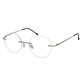 Eyekepper Frameless Reading Glasses Women - Round Rimless Readers Men Silver +1.75