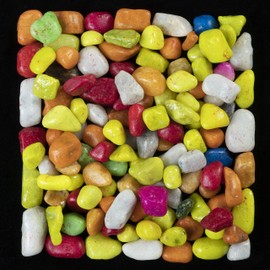 ZAICUS 1lb Colorful Artificial Tumbled Stones | Polished Crystals Healing | Natural Stones | Feng Shui | Chakra Balancing | Good Luck | Reiki Gift | Home Decor | Size 20-25 mm