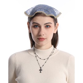 Mantveil Small Round Church Veils For Women Girls Catholic Latin Mass Head Covering Floral Lace Chapel Veils and Mantillas