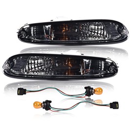 CNNELL Turn Signal Light, Compatible with 1990-1997 Mazda MX-5 Miata Front Bumper Incandescent Signal Lights(Smoky)