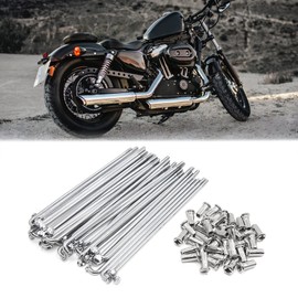 sourcing map 36 Pieces 4 mm Thread Diameter 170 mm Length Motorcycle Wheel Spokes with Nipple