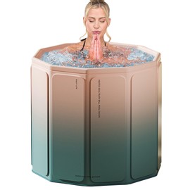 YYW Ice Bath Tub Cold Plunge Hot Cold Bathtub 5 Layer Foldable Quick Setup Home Gym Outdoor (Slush blue)