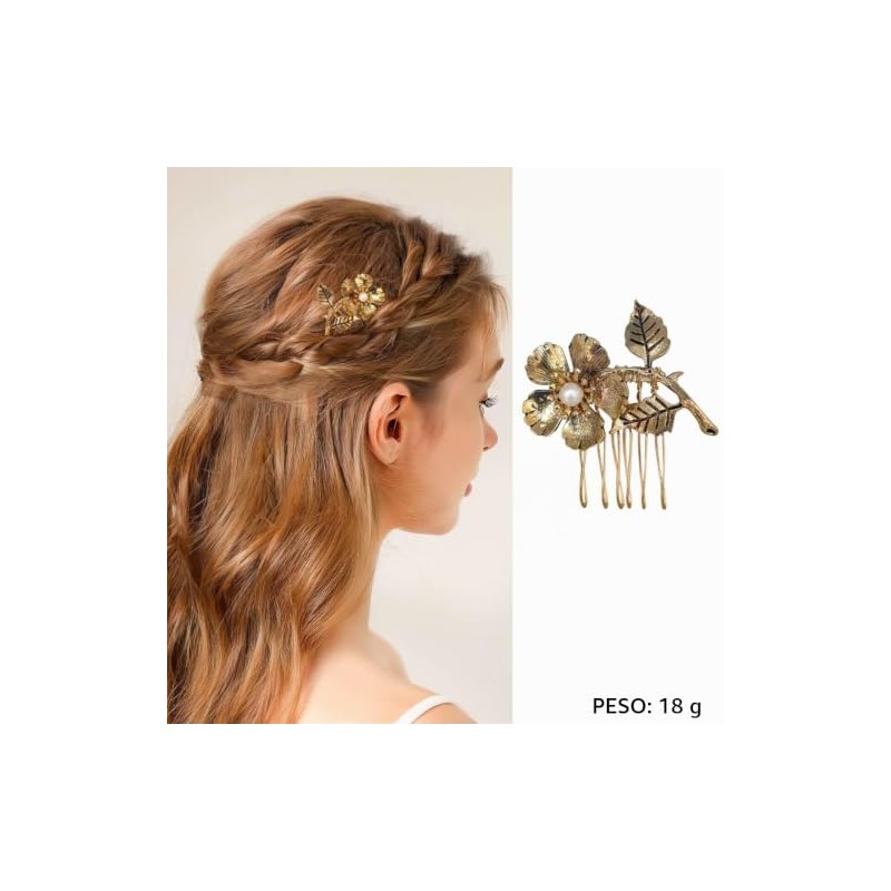 6 piezas de peinetas pelo vintage metálicas para mujer
