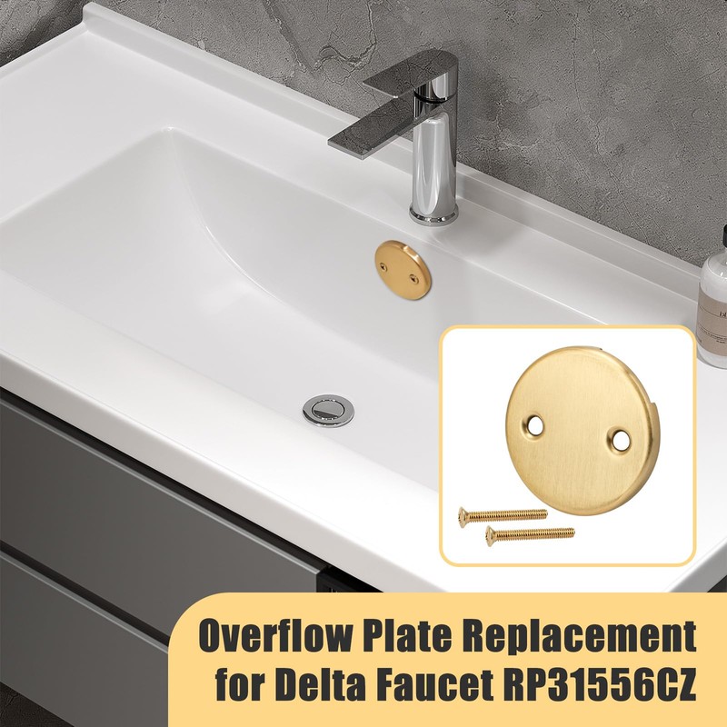 Overflow Plate RP31556CZ and Screws Replacement for Delta Faucet