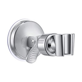 1pcs Adjustable Shower Head Holder, Bathroom Suction Cup Handheld Shower Head Bracket, Removable Handheld Showerhead & Wall Mounted Suction Bracket No Drilling Required (Silver)