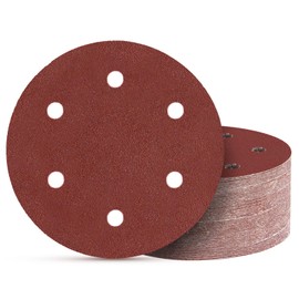 50pcs 9 inch 6 Hole Sanding Discs Set -10 Each of 60 80 120 150 240 Grits, 9" Hook and Loop Adhesive Sandpaper for Drywall Sander