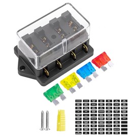 RED WOLF 4-Way Fuse Holder Fuse Block with 4 Fuses 10A/15A/20A/30A Fuse Carrier for Car Boat Motorhome Truck Yacht Fuse Box ATO Fuse Box