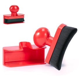 Large Tire Shine Applicator Brush,Vegan Tire Shine Applicator with Curved Brush Head - Automotive Tire Dressing Applicator Brush with Storage Stand for Tire Detailing, 3.6 Inch Length (Red)