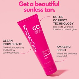 Tanceuticals Self Tanner - Dark Self Tanning Lotion for Body - Gives Natural Looking & Long Lasting Sunless Tan – Quick Fake Tan, Bronze Glow - Fresh Coconut Scent & Healthy Ingredients (Dark) | Tanceuticals