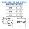 M4 (4mm Diameter) 20mm Eye Screws Hooks in Eyes Bolt