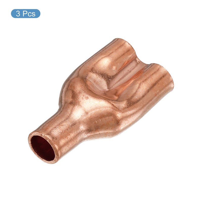 sourcing map Tee Y Type Copper Fitting Welding Joint Split