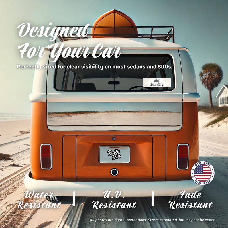 Jesus is King - Classic Christian Jesus Bumper Sticker for