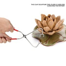 FTVOGUE Alicates de Acero Inoxidable cerámica Arcilla Escultura Herramienta con Mango de plástico para Modelado de Arcilla Escultura Herramienta de cerámica