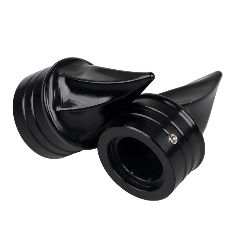 Unbranded Black Twisted Front Axle Cap Nut Covers For Harley