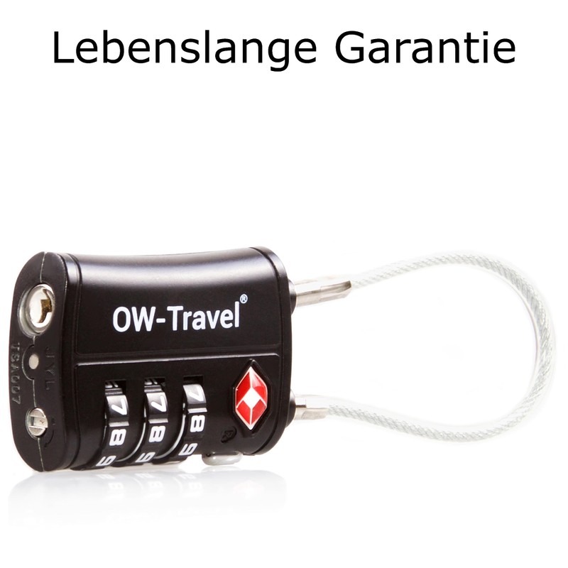 OW-Travel Cable Lock 3 Digit Combination Lock Suitcase Lock Padlock