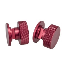 3mirrors Welding Hood Fasteners Pipeliner Welding Hood Parts Helmet Screws Headgear Replacement Parts Accessories Screws Flip Hood Aluminum - 1 Pair (Red Anodized Knurled)