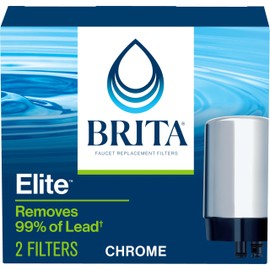 Brita Faucet Water Filter for Sink Water Filtration System, BPA-Free, Replaces 750 Plastic Water Bottles, Lasts Four Months or 100 Gallons, Includes 2 Filters, Chrome