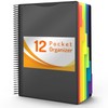 12 Pocket Project Organizer, Forvencer 1/6-cut Tab Binder Organizer with