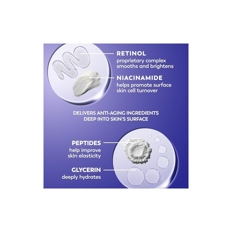 Olay New Regenerist Retinol 24 Peptide Night Face Moisturizer, Fragrance-Free,