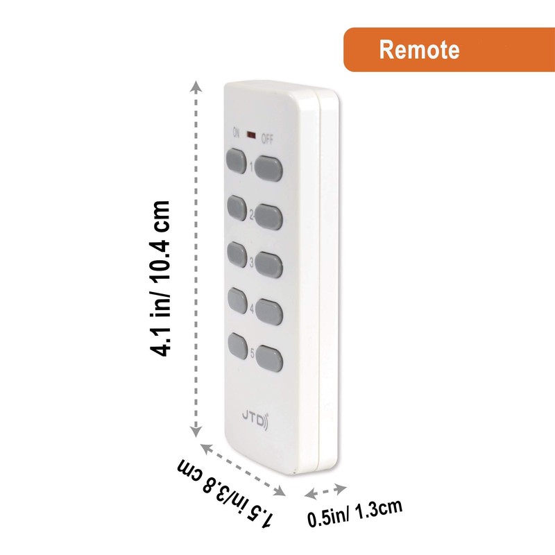 JTD 5 Pack Remote Control Outlet Switch 3rd Generation Energy