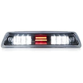 Luces de freno de montaje alto, tercera tercera luz de freno de repuesto para Ford F150 F-150 09-14 2009 2010 2011 2012 2013 2014 LED transparente para montaje central de techo de cabina trasera de carga (cromo + transparente)