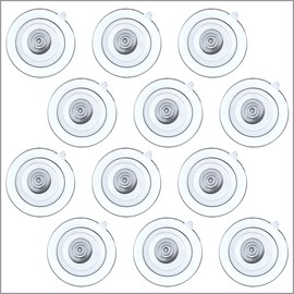 Clip Strip 12 Pack Suction Cups, Heavy Duty Super Sucker Suction Cup Without Hook, 1.75" Diameter, 4 pounds Downward Weighted Rate, Display Signage in Retail, Ideal for Home, Office, & Retail Stores