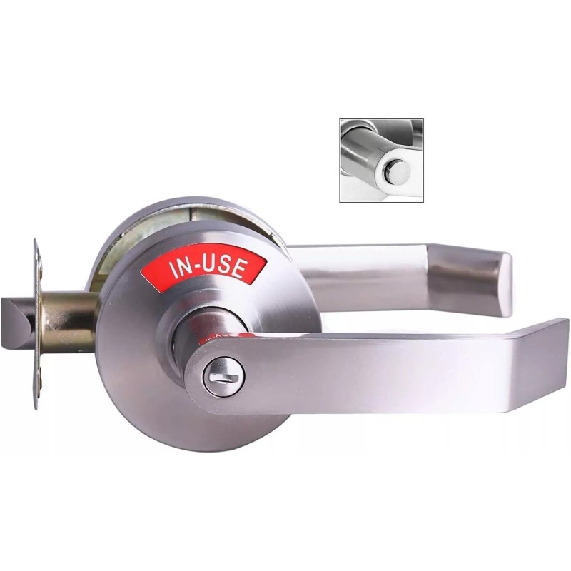 Mutex Extra Large Bathroom Privacy Lever Lock with Indicator Right-hand