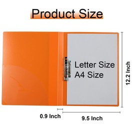 Punchless Binder Plastic Letter Size Single Strong Clip File Folder 8.5 x 11 Inch Portfolio Clipboard Padfolio with Clipboard Folder Dazzling Multicolored Spring Clamp Binder 5 Pack
