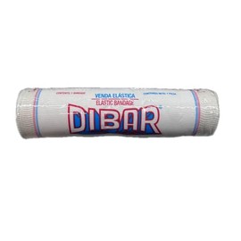 DIBAR Venda Elástica de Tejido Plano de Algodón, 15 cm x 5 m, Paquete con 4 Piezas, Blanco