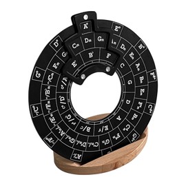 Aerbee Metal Melody Tool, Round Circle of Fifths Wheel Melody Chord Tool with Stand Holder, Music Theory Learning Tool for Music Lovers to Create Songs and Melodies for Guitar, Ukulele, Piano